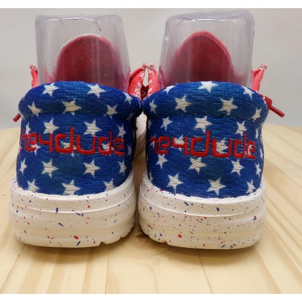 Hey‎ Dude Wendy Sox Tri Americana Womens Red White Blue Sz 6 Patriotic Slip On